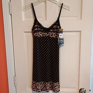 NWT Marilyn Monroe Black and Tan Lace Slip Dress